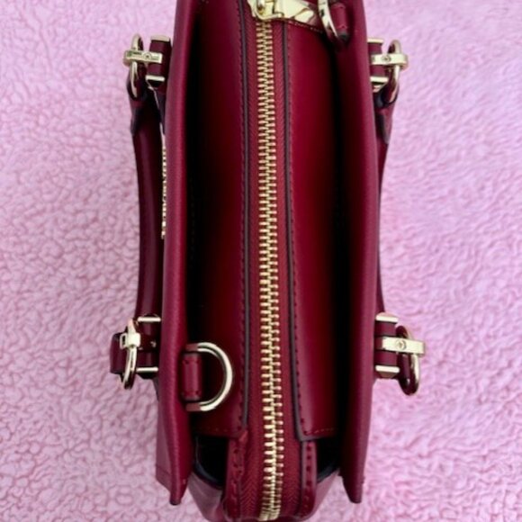 Michael Kors Hamilton Small Leather Satchel – Deep Red - Picture 6 of 12